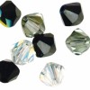 50 Tupies vidrio Swarovski tonos negro-cristal, 4mm