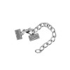 Clasp with connector for ribbon, antique silver, 10mm, 1 pce