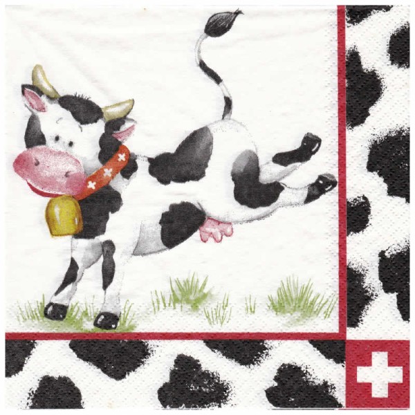 Serviette vache suisse, 1 pce