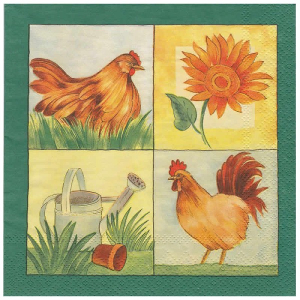 Napkin country rooster, 1 piece