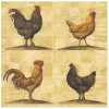 Serviette poules et coqs, 1 pièce