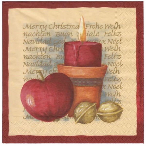 Serviette bougie avec pomme, 1 pièce