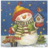 Serviette Bonhomme de Neige et nichoir, 1 pce