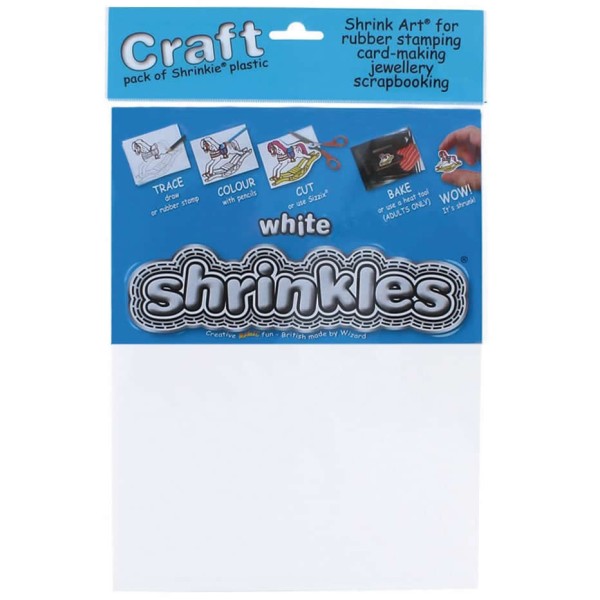 Shrinkles, plastico para manualidades, blanco