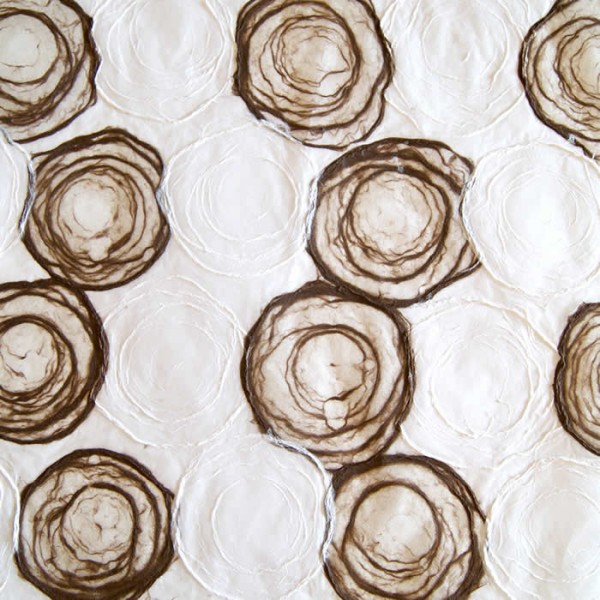 Papier en fibres naturelles Saphira, 50x70cm, blanc-brun