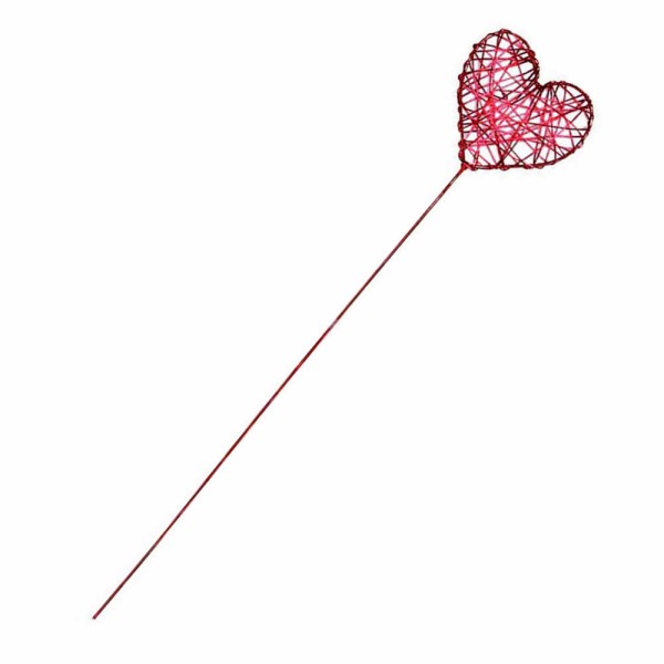Wire heart, 5x20cm, red