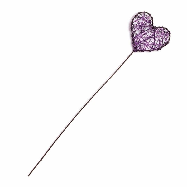 Corazon de hilo (métalo), 5x20cm, violeta