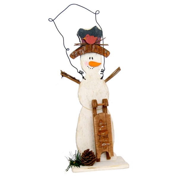 Wooden Snowman, 30cm