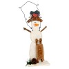 Bonhomme de neige en bois, avec socle, 30cm