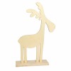 Renne en bois sur socle, 30cm