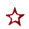 Estrella con perlas, rojo, 18cm