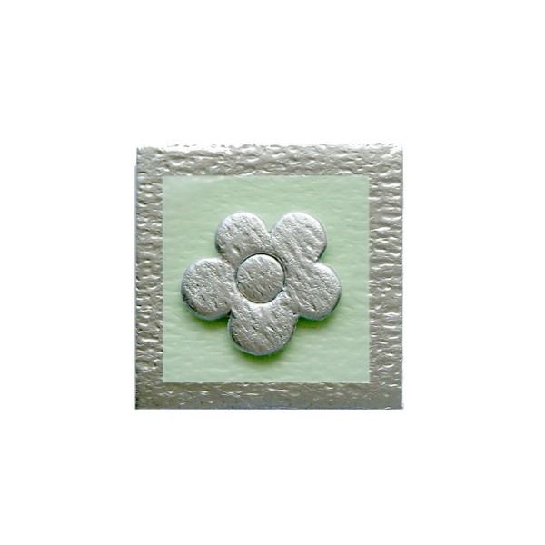 Soft Deko Blume, grün/silber, 4x4cm, 1 Stk