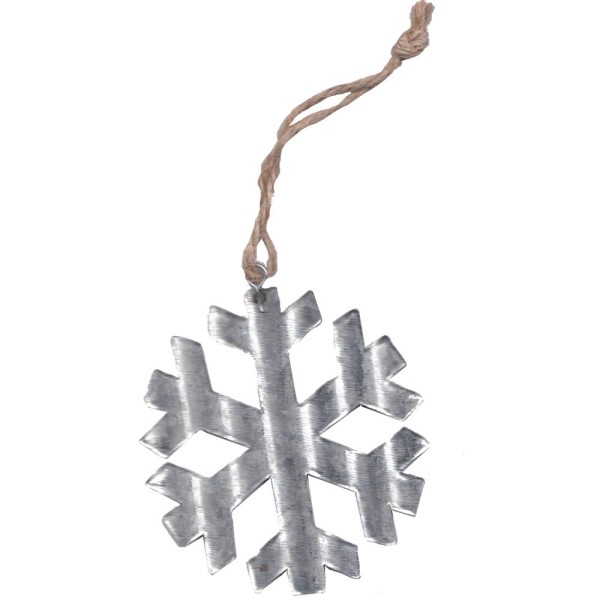 Copo de nieve en metal, 8x8x0.1cm, plata, 1 pz