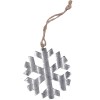 Metal snowflake, 8x8x0.1cm, silver, 1 pce
