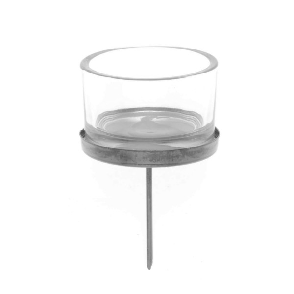 Glass candle holder, 4 pcs