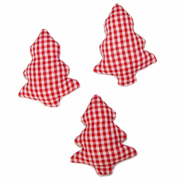 Fabric fir-tree red-white, 6cm, 1 pce