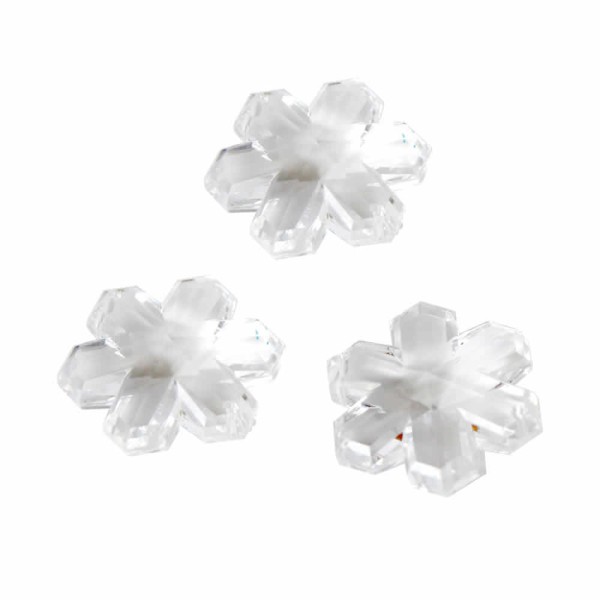 Acrylic-facet snowflake, 3.5cm, 3 pcs