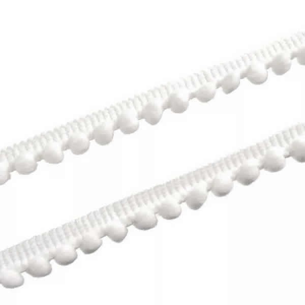 Pompom tape, white, 1.50m