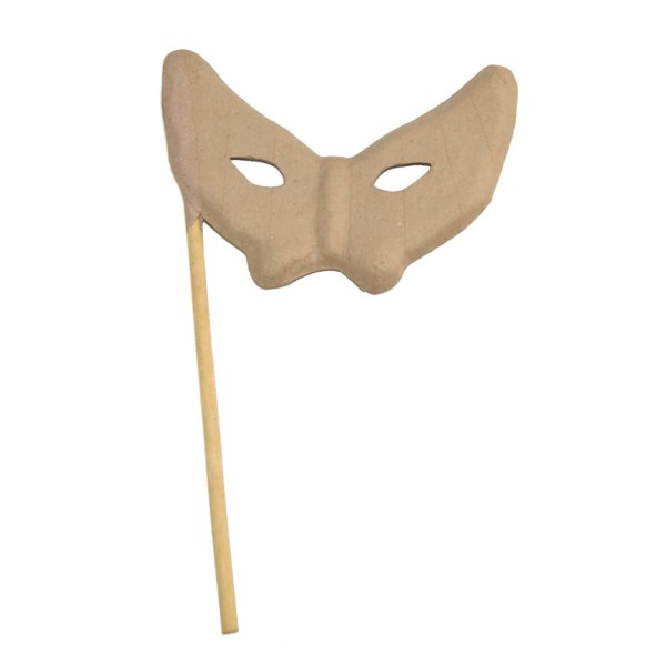 Pappmaché-Maske "Schmetterling", 20x32cm, am Stab