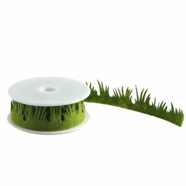 Felt ribbons grass, green, 25mm/2m