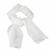 Long silk scarf, pongé 5, white, 180x45cm