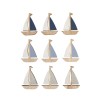 Miniatures en bois bateau, 3x4cm, 9 pcs