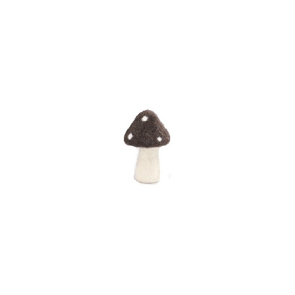 Champignon en feutre brun 12cm