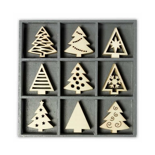 Wooden elements : Christmas trees