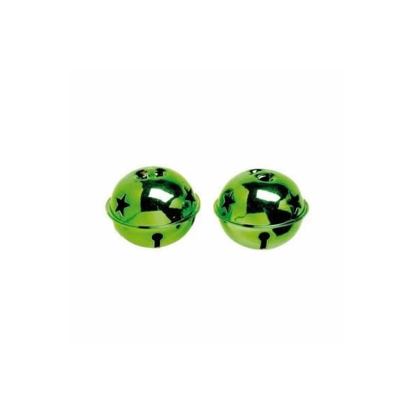 Bells 30mm, green, 10 pcs