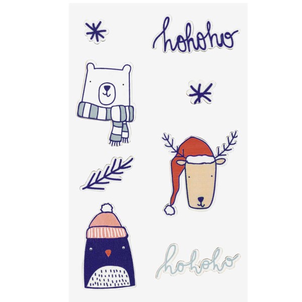 Holz-Sticker „Winter“, 16 Stk