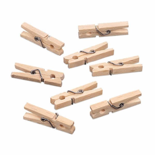 Mini pincettes en bois, 2.5cm