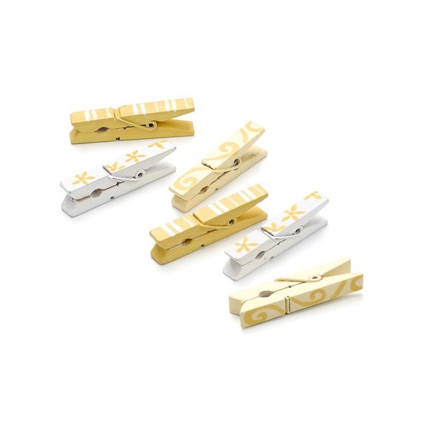 Mini clothespins, 4.5cm, yellow