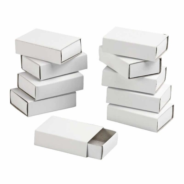 Matchboxes white, 10 pces