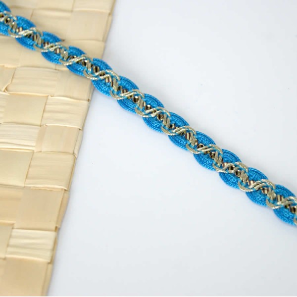 Galon de passementerie bleu/or, 12mm/2m