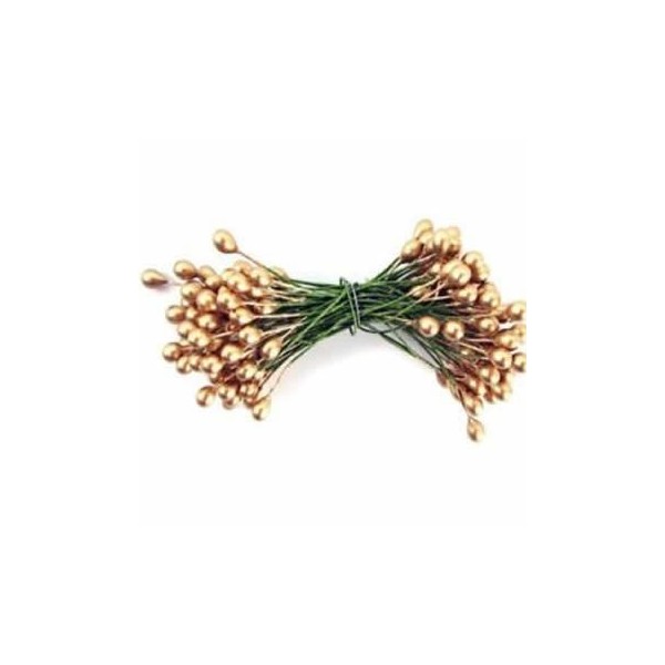 Ilex berries, 6mm, 24 pces, gold