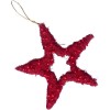 Star with beads, red, 18cm