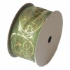 Ornament ribbon green, 40mm/3m