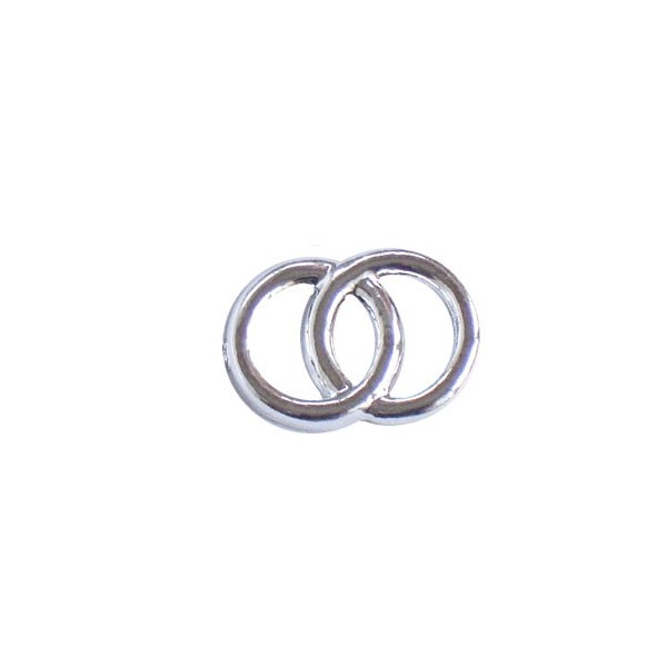 Decorative Wedding rings, silver, 2cm, 100 pcs