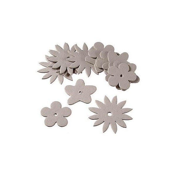 Fleurs plates en carton, 15 pces