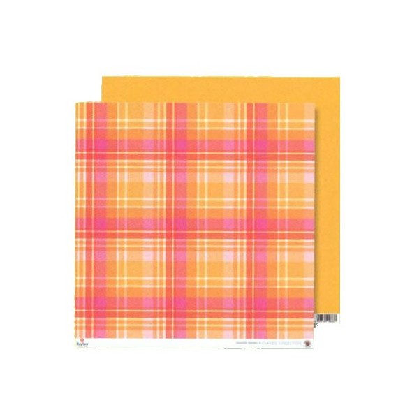 Papel naranja-rosa, plaid