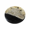 Pendentif en corne "Disque", beige-noir, Ø60mm