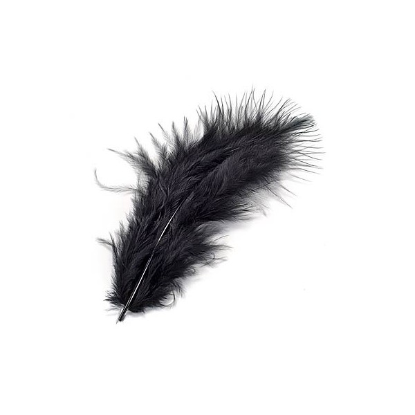 Marabu feathers black, 15 pcs, 10cm