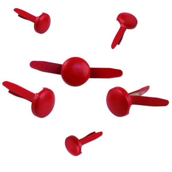 Red Brads round 4+8mm, 75 pcs