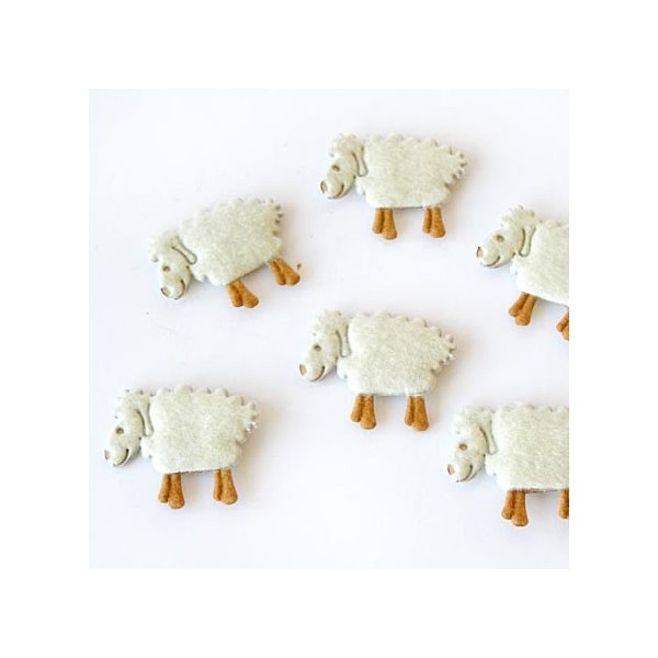 Moutons en feutrine, 32mm, 3 pces