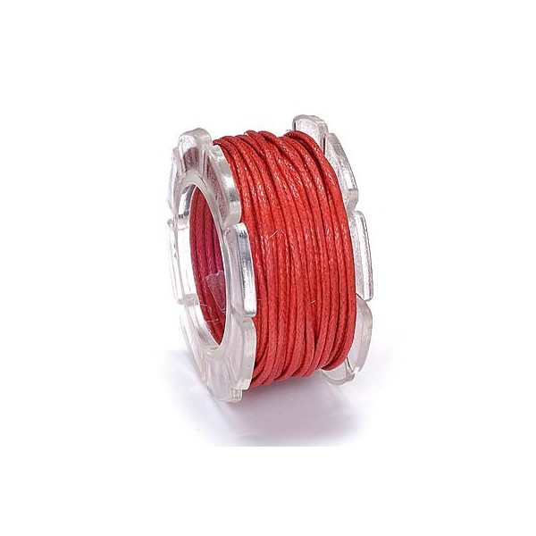 Cordón encerado, Ø1mm- 5m, rojo