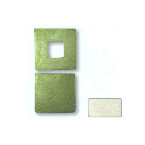 Mother-of-pearl element, square, white