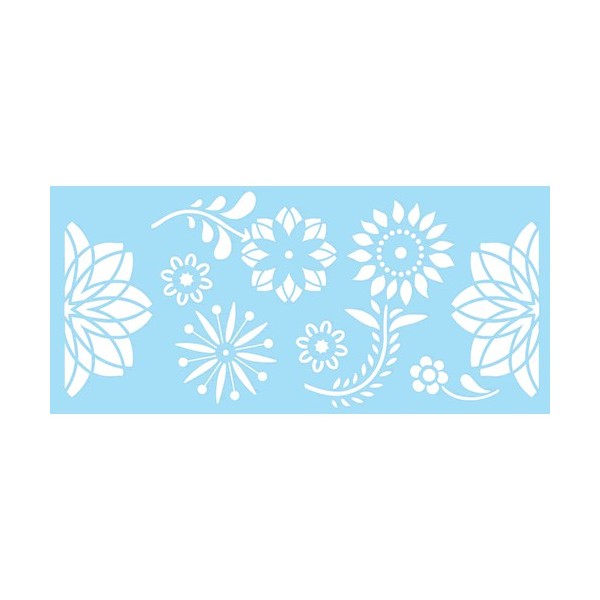 Plantilla Happy Flowers 15x33cm