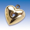 Grelot en forme de coeur, 25mm, or, 1 pce