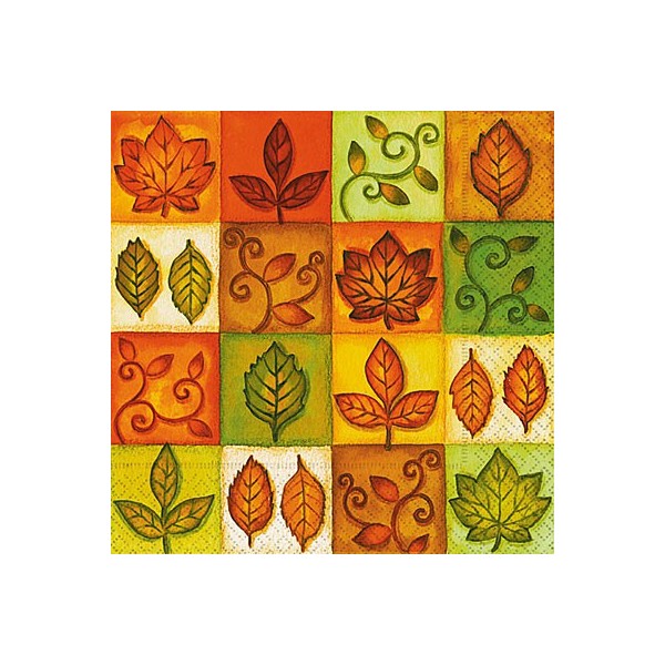 Serviette Different Leaves, 1 Stk