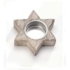 Wooden candle holder star, 9x10x2.5cm
